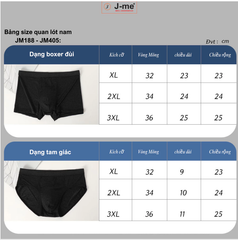 Quần lót nam Big size J-me, chất thun lạnh mềm mịn, thoáng mát - JM188SH