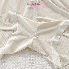Quần Short Mặc Nhà Nữ Speranza, Dáng Rộng Mềm Mát Lưng Thun Co Giãn, Cotton Caro Viền Ren – SPQ0437