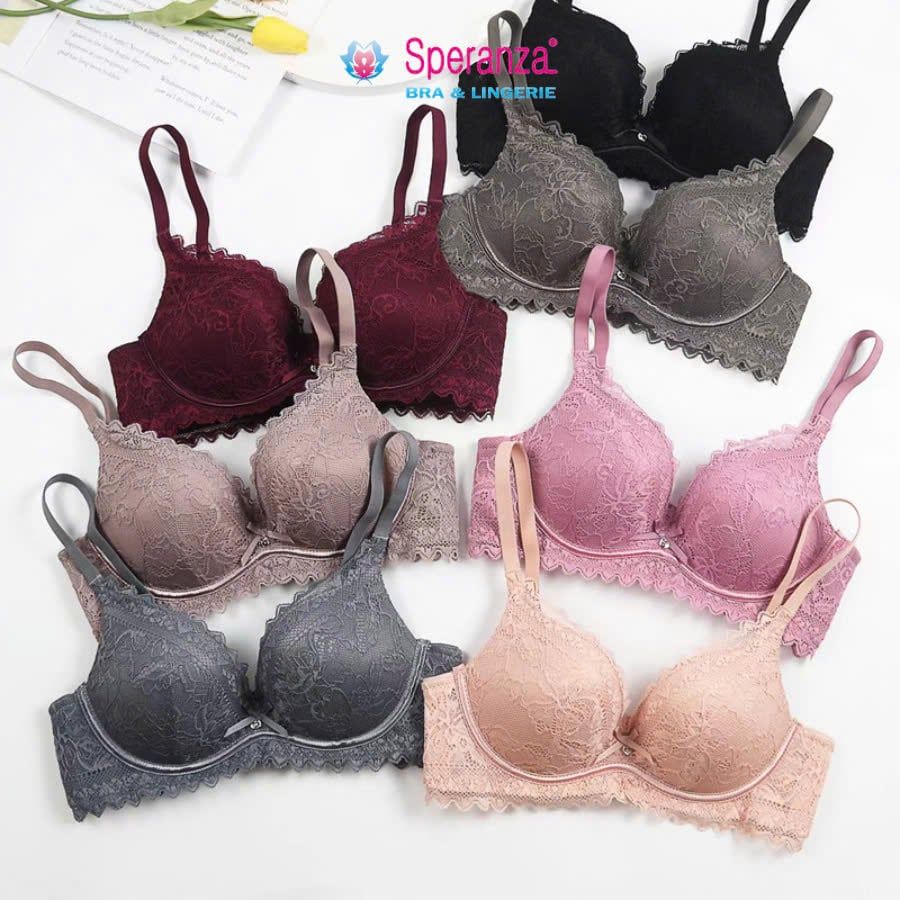 Áo ngực nữ không gọng mút mỏng ren mềm mịn thoải mái SPA7317SH