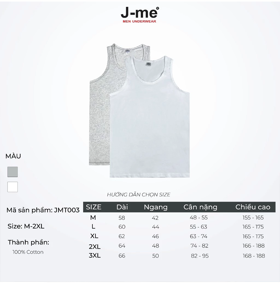 Áo Lót Nam Cotton Mỏng Nhẹ, Giữ Nhiệt Chất Liệu 100% Cotton, Thích Hợp Mặc Trong Trời Lạnh JMT006SH