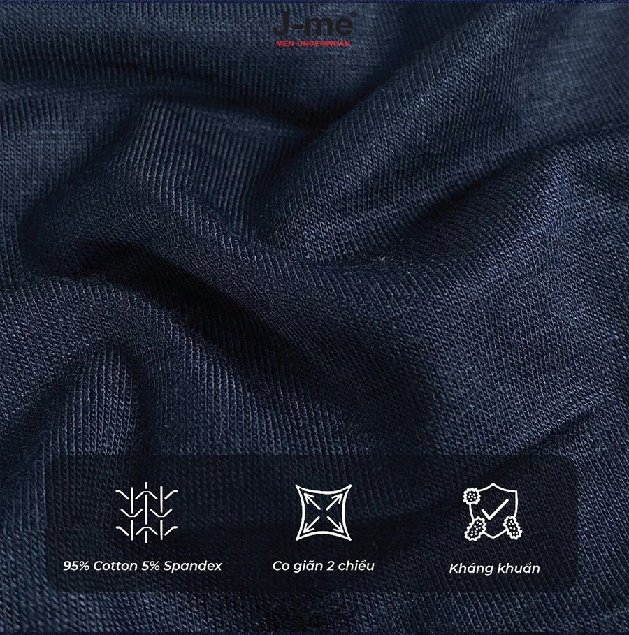 Quần lót Boxer nam J-me, lưng thun 3cm, thoải mái, vải cotton mềm mịn co dãn 4 chiều - JM011SH