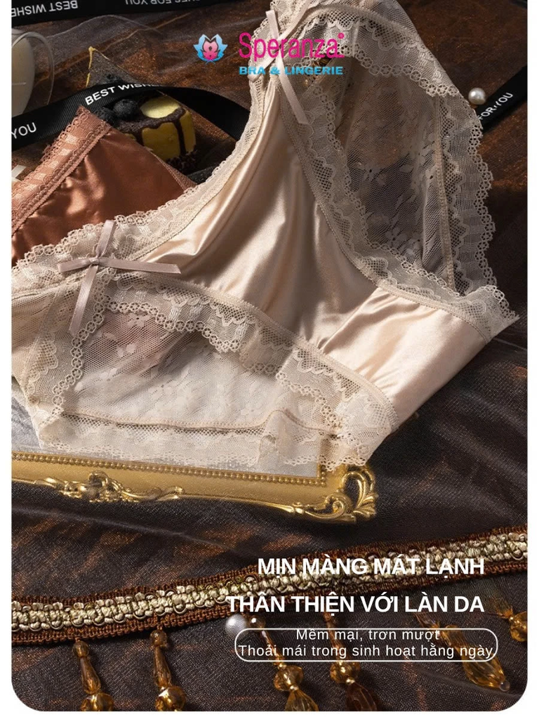 Quần Lót Nữ Ren Gợi Cảm Speranza | Chất Lụa Mềm, Đáy Cotton Thoáng Mát | Size M–XL - SPQ558SH