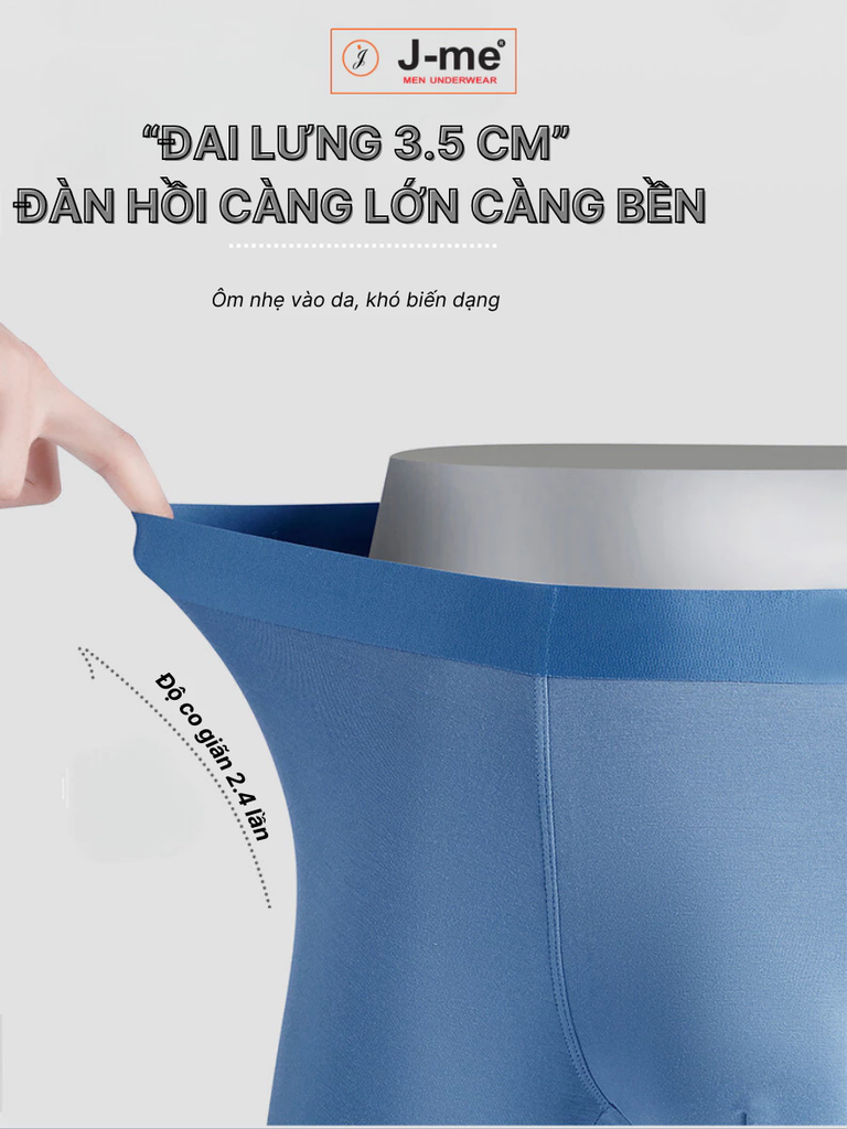 Quần Lót Nam J-me, Không Đường May, Dáng Đùi - Chất Thoáng Khí, Mỏng Nhẹ, Size Lớn - JM0546SH