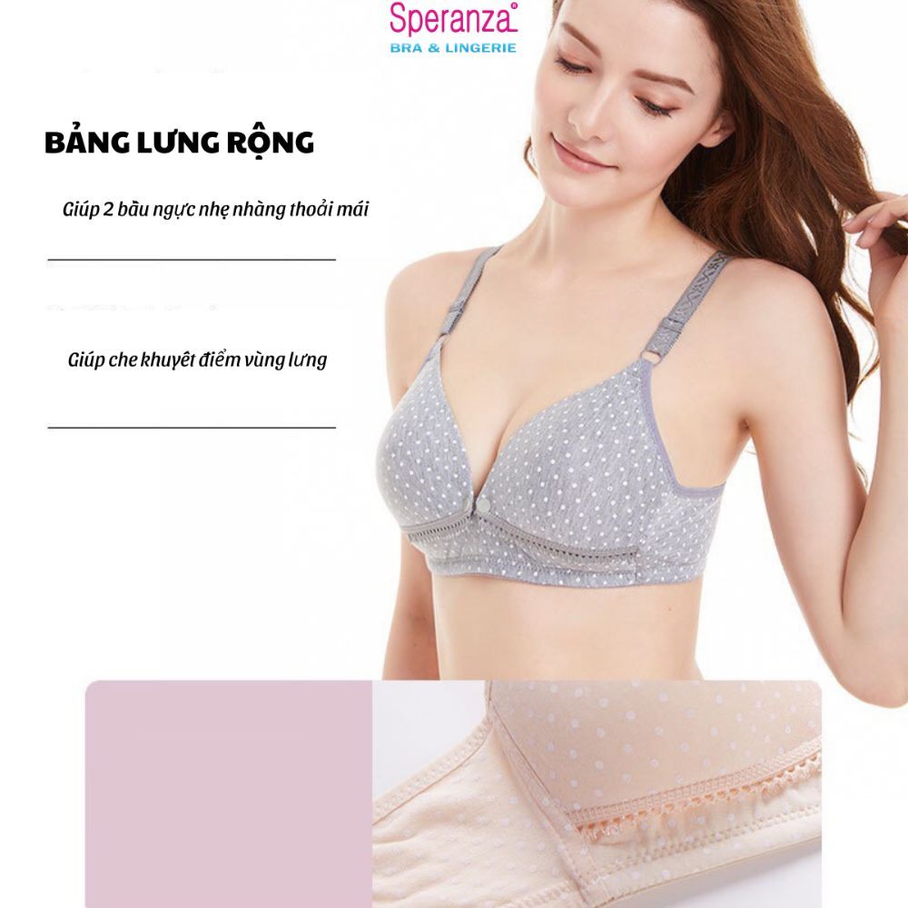 Áo ngực nữ cho bé bú chấm bi cúc bấm giữa tiện lợi SPAB639SH