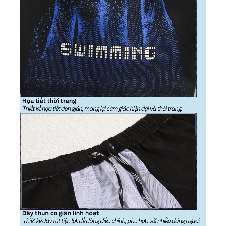 Quần Bơi Nam J-me – Thoải Mái, 60KG đến 75kg, Luyện Tập Bơi, Chất Liệu Polyester Cao Cấp - JMB703SH