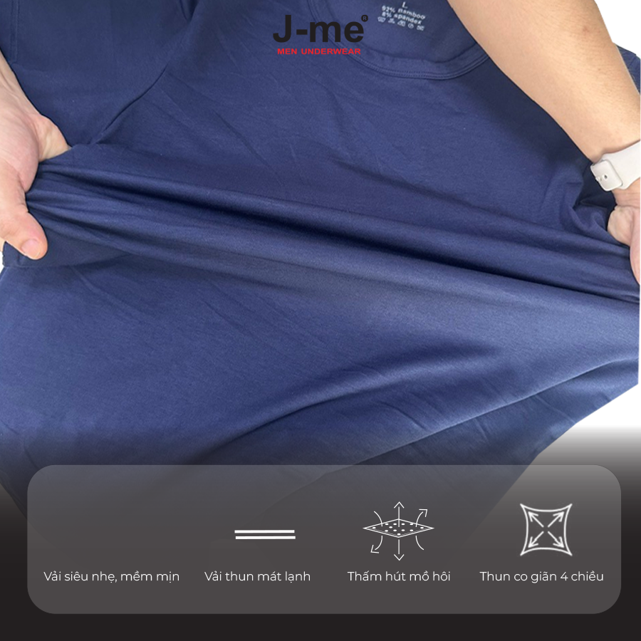 Áo thun cổ tròn J-me, vải bambo chất lượng cao, mềm mại, thoải mái và thoáng khí - JMT126SH