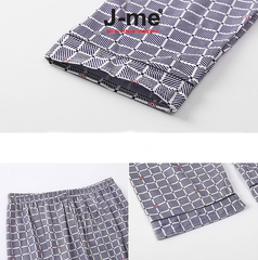 Bộ Đồ Ngủ Nam Mùa Thu Đông Chất Liệu Cotton Dệt Kim Hai Mặt Áo Dài Tay Quần Dài Thoải Mái JMPB12069