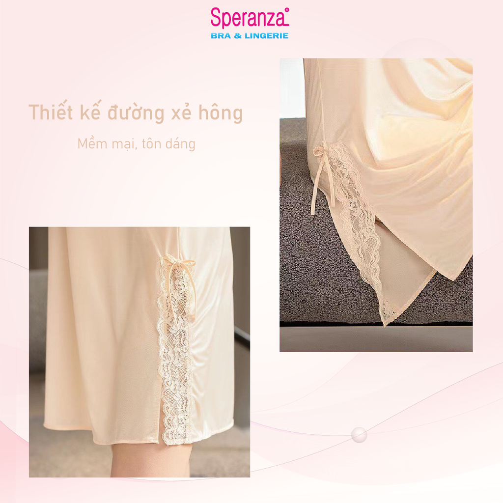 Váy ngủ Speranza, lụa mềm mại thoáng mát, mịn màng, mặc tại nhà và mặc ngủ - SPD7021SH