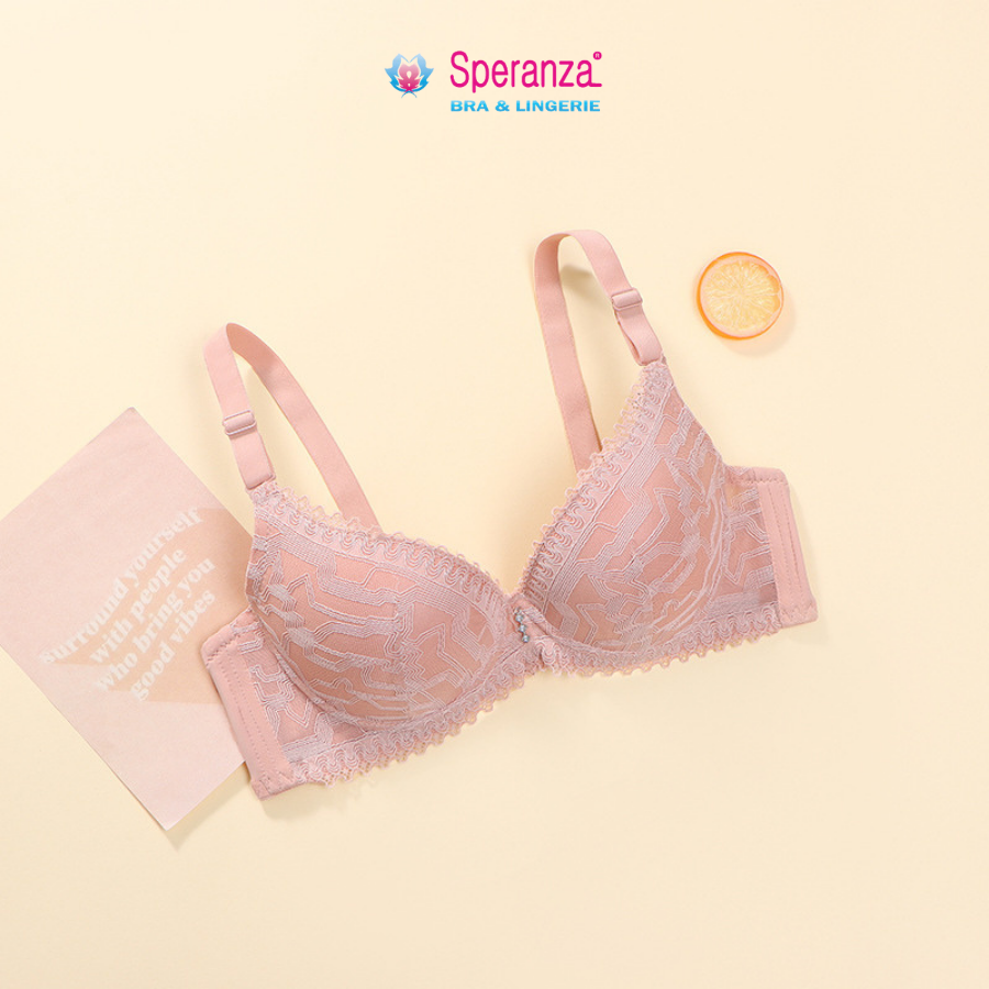 Áo ngực nữ size lớn ren mút mỏng cup chéo 3/4 bầu ngực SPA541SH