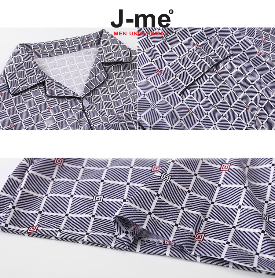Bộ Đồ Ngủ Nam Mùa Thu Đông Chất Liệu Cotton Dệt Kim Hai Mặt Áo Dài Tay Quần Dài Thoải Mái JMPB12069