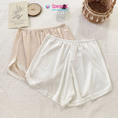 Quần Short Mặc Nhà Nữ Speranza, Dáng Rộng Mềm Mát Lưng Thun Co Giãn, Cotton Caro Viền Ren – SPQ0437