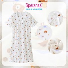 Váy ngủ nữ ngắn tay vải bong mặc nhà rộng phong cách công chúa SPD006SH