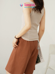 Áo Tank Top Nữ Basic Cotton Co Giãn Áo Thun Ba Lỗ Ôm Dáng Mặc Trong, Ở Nhà, Tập Thể Dục - SPAL0011SH