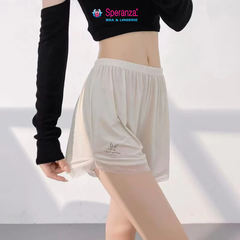 Quần lót nữ dạng short Speranza lụa lạnh freesize 40-65kg có ren mặc váy mặc ngủ dễ thương SPQ0419SH