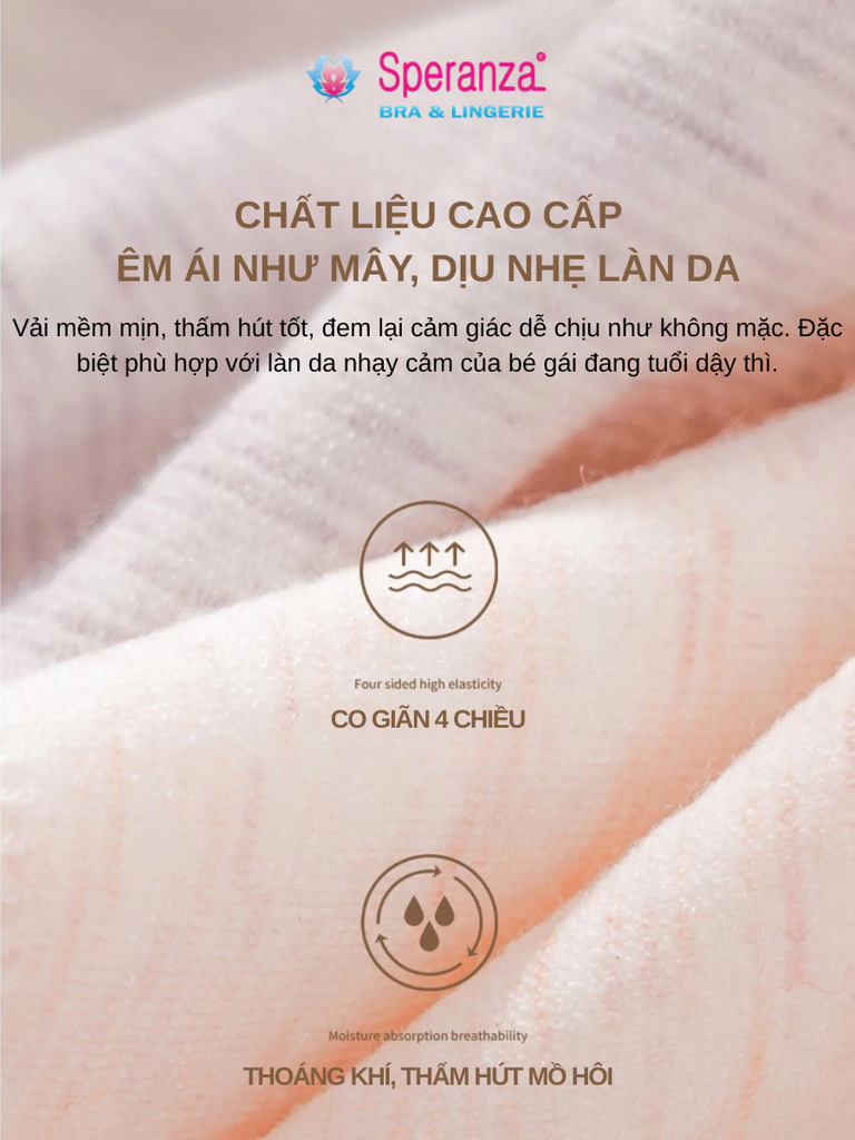 Áo lót bé gái Speranza | Áo vest trẻ em mềm mại, thoáng khí, chống lộ, co giãn 4 chiều - SPAL0712SH