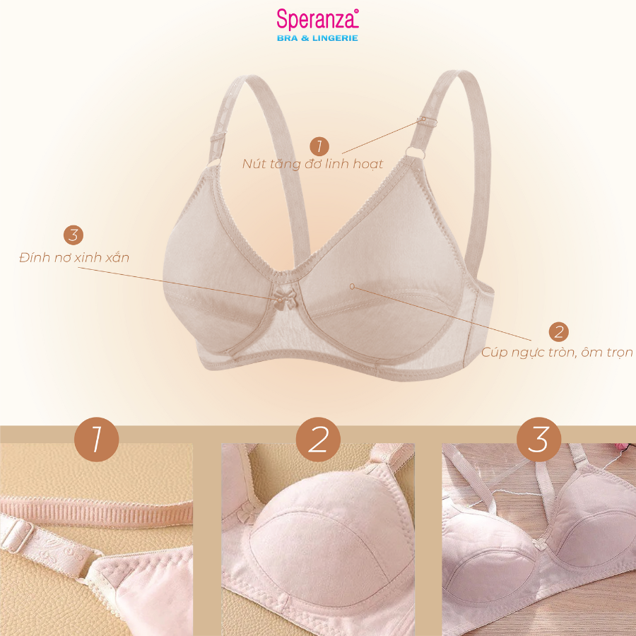 Áo ngực nữ không gọng mút cotton mềm mỏng nhẹ thoải mái SPA2828SH