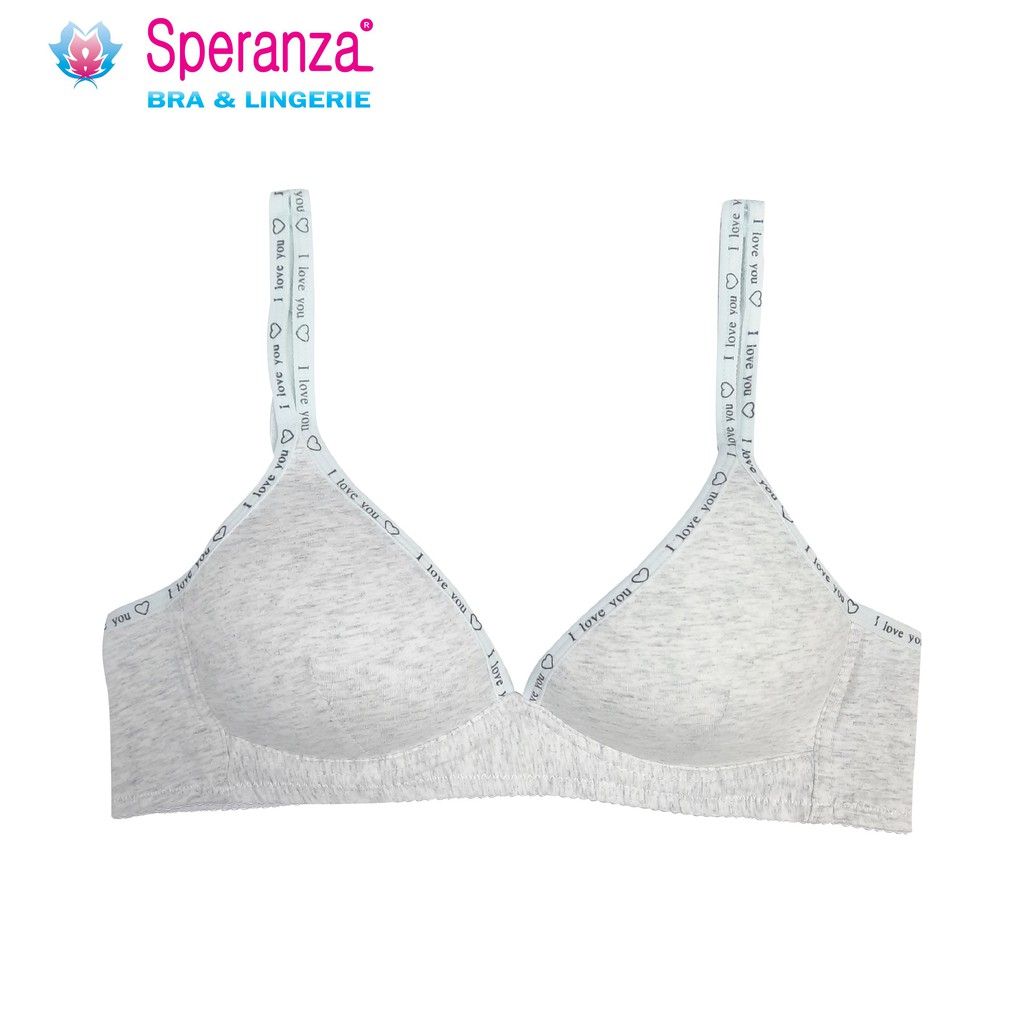 Áo ngực nữ không gọng trơn xám phối dây màu cotton SPA7184SH