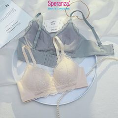 Áo ngực nữ không giọng mút mỏng ren dây chéo coton spa495SH