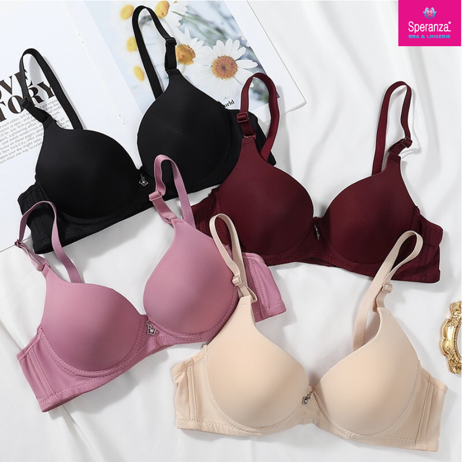 Áo ngực nữ có gọng mút mỏng cup trơn cotton mềm mại SPA202SH