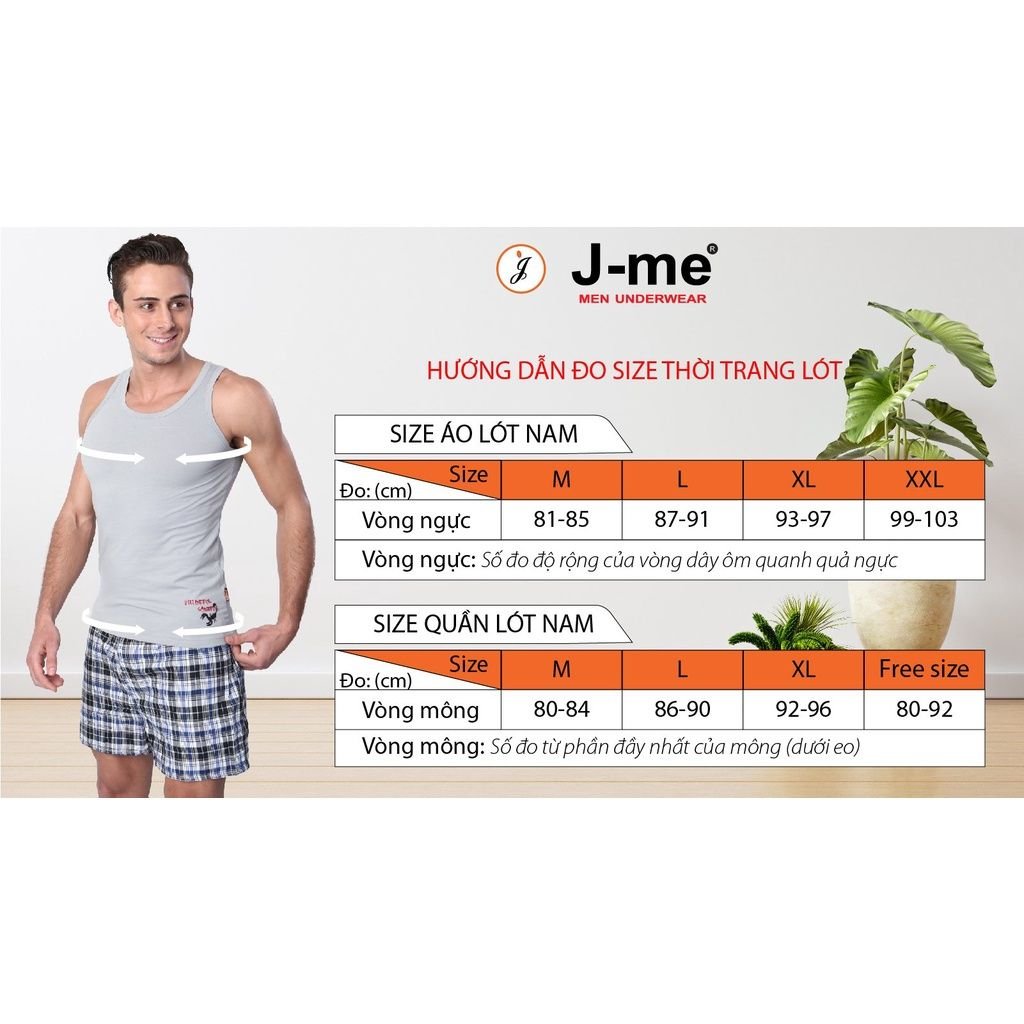 Quần Lót Nam Jme - Kiểu dáng Brief tam giác - Cotton thoáng mát - Big size - DL019