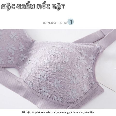 Áo ngực nữ không gọng mút mỏng phối ren mềm mại speranza SPA3177SH