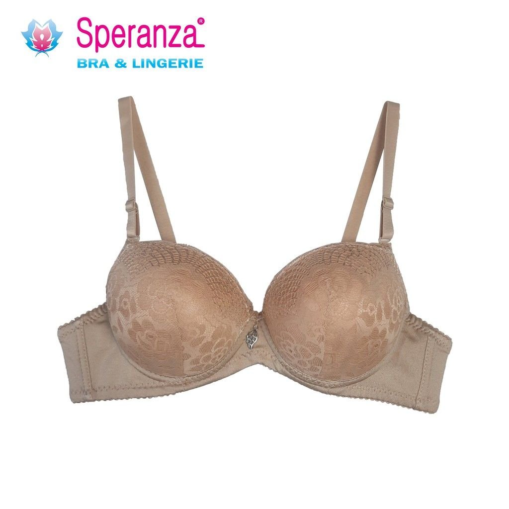 Áo ngực nữ có gọng mút vùa nâng ngực ren dây trơn cúp 3/4 SPA511SH