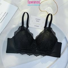 Áo ngực nữ không giọng mút mỏng ren dây chéo coton spa495SH