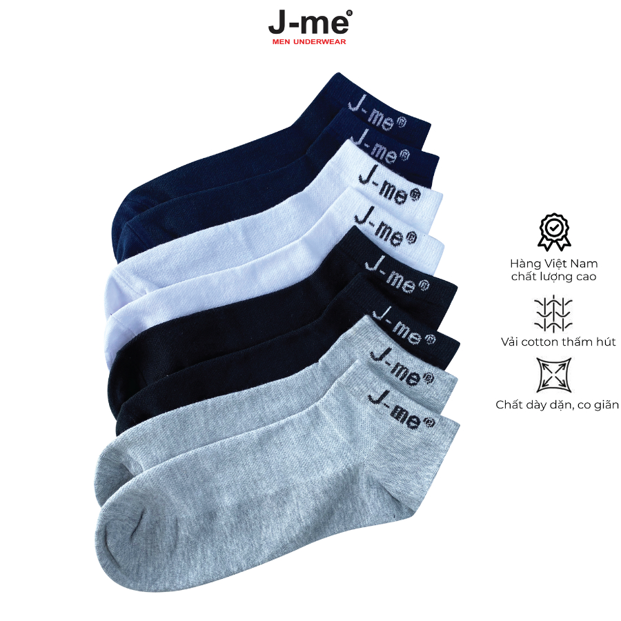 Set 5 đôi vớ nam J-me, vải cotton mềm mại, kháng khuẩn và khử mùi hiệu quả cao, size chấn từ 35-44 mang vừa - JMS003SH