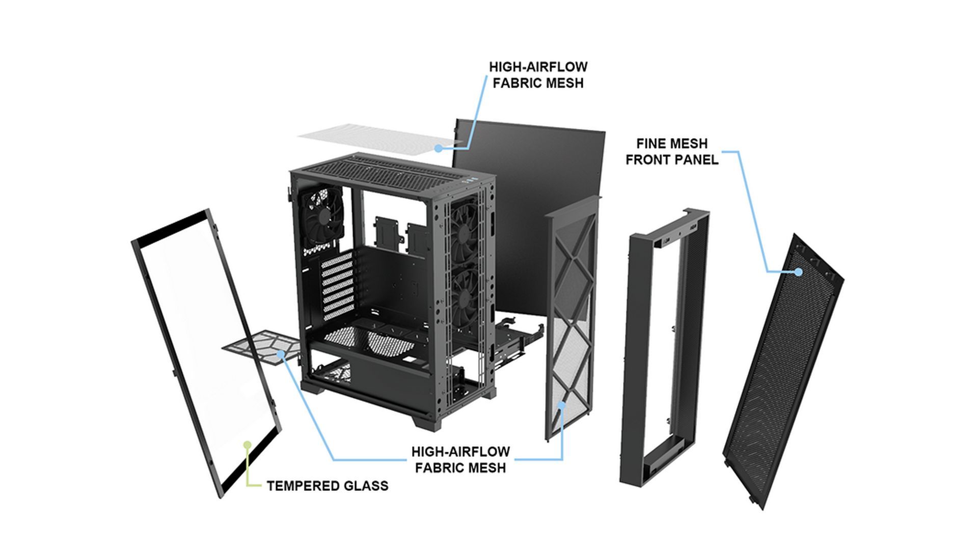  Vỏ case Montech Air 1000 Lite Black 