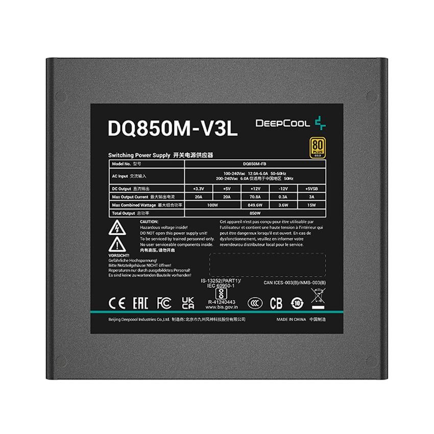 NGUỒN DEEPCOOL DQ850M-V3L 850W 80PLUS GOLD (FULL MODULAR) 