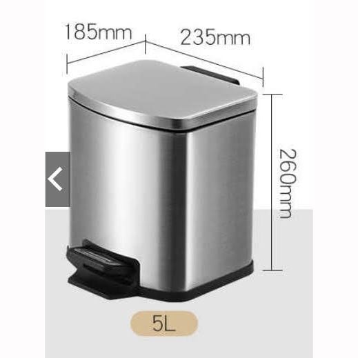 Thùng rác Inox 5L cao cấp – Nắp tự động, chống cháy, sang trọng – Luxihome