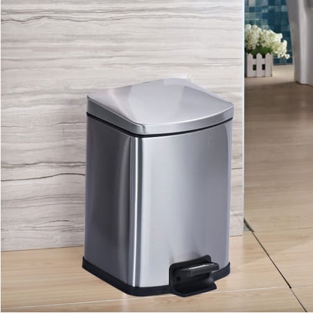 Thùng rác Inox 5L cao cấp – Nắp tự động, chống cháy, sang trọng – Luxihome