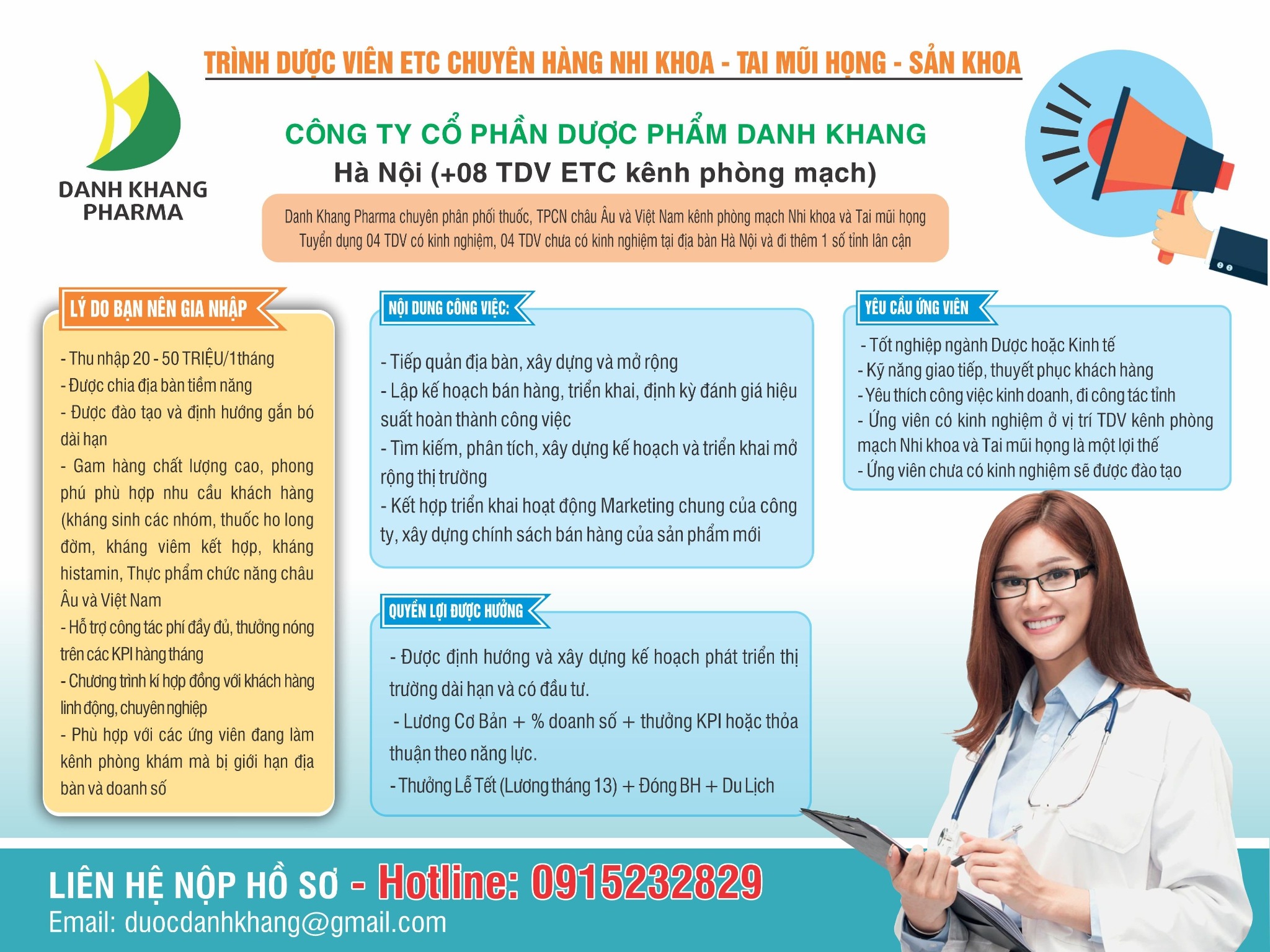 TUYỂN QUẢN LÝ TRÌNH DƯỢC VIÊN TOÀN QUỐC