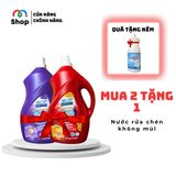  COMBO 2 chai Nước Giặt Xả hương Hoa Hồng Tím và Đỏ 2L Tặng 1 Chai nước rửa chén không mùi 800ml 