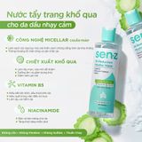  Nước tẩy trang SenZ Micellar Water Fullsize 250ml Tặng 1 sữa rửa mặt Fullsize 150ml 