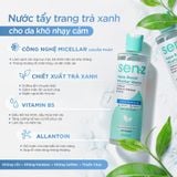  Nước tẩy trang SenZ Micellar Water Fullsize 250ml Tặng 1 sữa rửa mặt Fullsize 150ml 