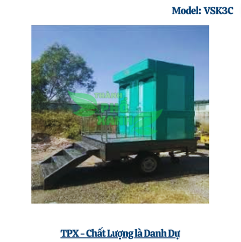  NHÀ VỆ SINH LƯU ĐỘNG KẾT HỢP XE KÉO VSK3C 