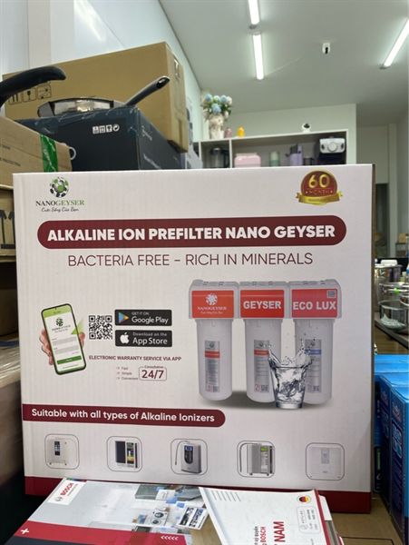 Bộ tiền lọc cho máy ion kiềm 4 cấp Nano Geyser Crystal