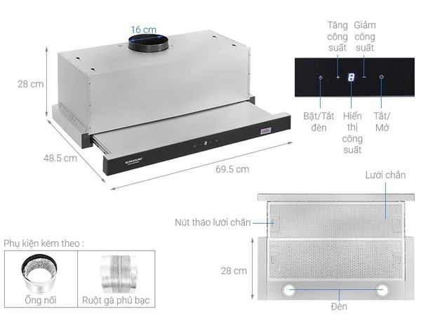 Hút mùi Sunhouse SHB6288MT