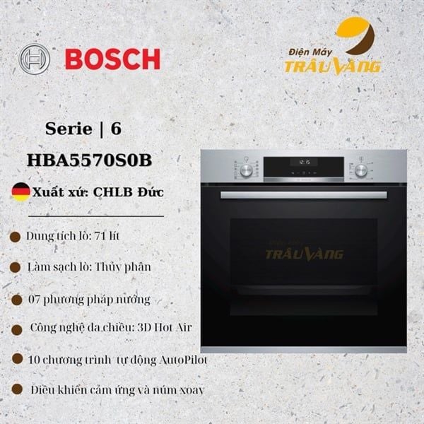 Lò nướng âm tủ Bosch HBA5570S0B serie 6
