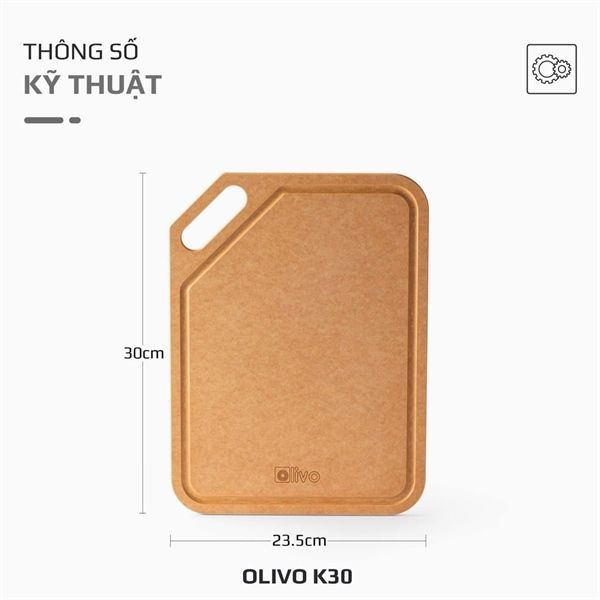 Thớt sợi gỗ tự nhiên Olivo K30, kích thước 30x 23.5cm