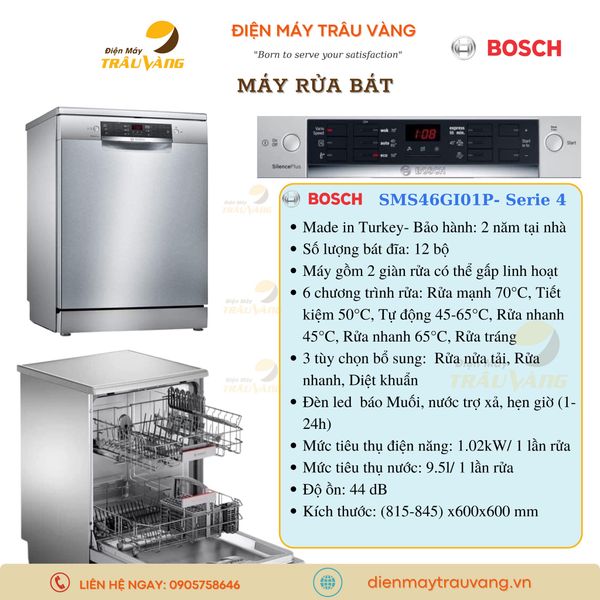 Máy rửa bát Bosch serie 4 SMS46GI01P
