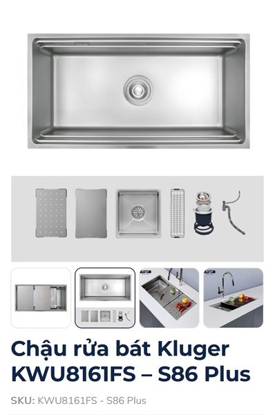 Chậu rửa Kluger KWU8161FS-S86 Plus