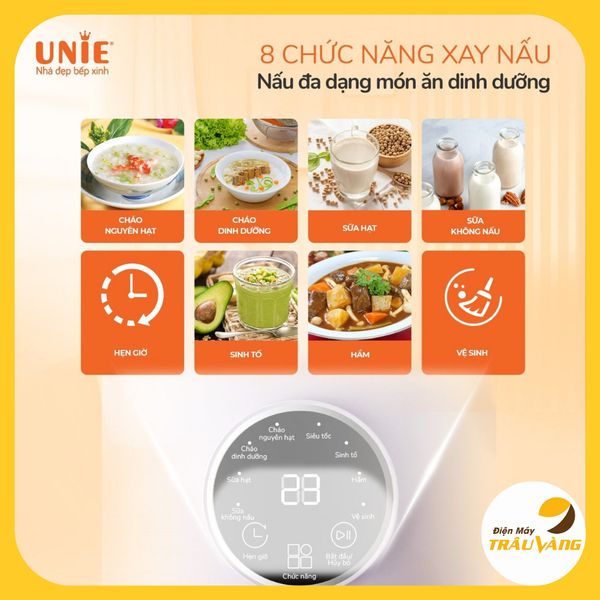 Máy Làm Sữa Hạt, Máy Nấu Sữa Hạt mini Unie UMB10 dung tích 1000ml  800W