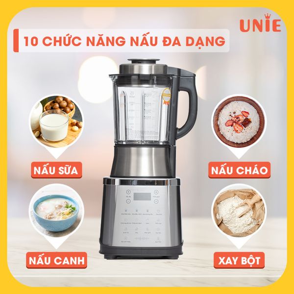 Máy xay sữa hạt, máy nấu sữa hạt Unie V8s, công suất 1800W, dung tích 1.75L, bảo hành 24 tháng