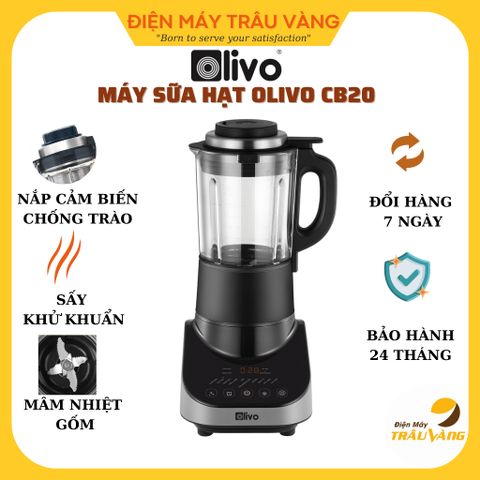 Máy xay sữa hạt, máy nấu sữa hạt Olivo CB20, công suất 2000W, dung tích 1.75L, bảo hành 24 tháng