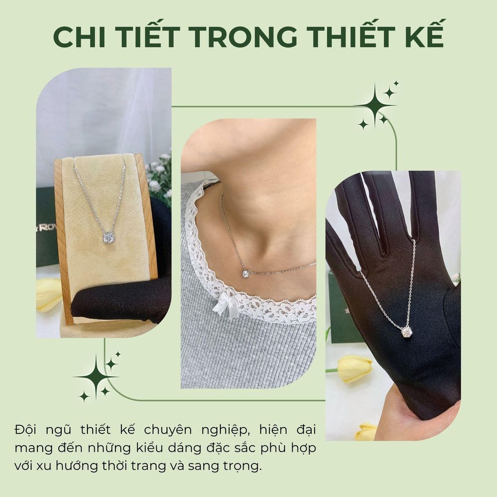 Dây cổ bạc Thụy Sĩ đính đá Moissanite 6.0ly -NH000846- ROWLER