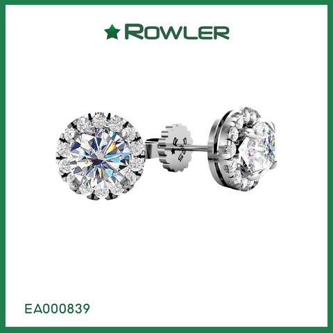 Bông tai HALO bạc 925 đính đá Cubic Zirconia 5A ROWLER EA000839