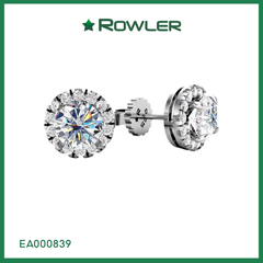 Bông tai HALO bạc 925 đính đá Cubic Zirconia 5A ROWLER EA000839
