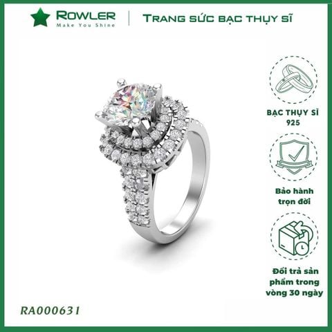 Nhẫn bạc 925 cao cấp đính đá CZ5A đá chủ tròn 7.0ly_RA000631_Rowler